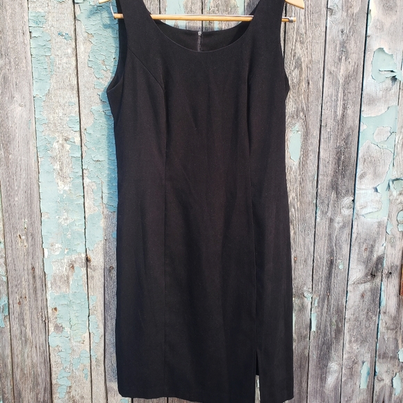 Vintage Braemar 1970s Black Velvet Style Sheath Dress - Picture 1 of 3